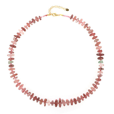 Collana in argento con Quarzo Fragola