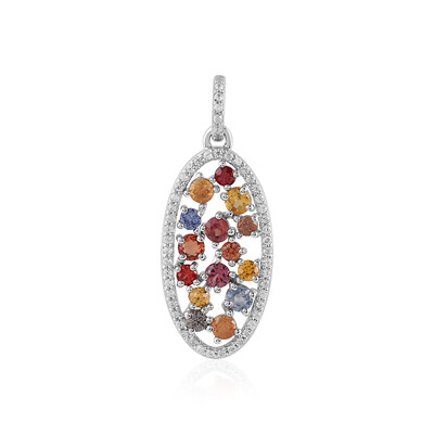 Ciondolo in argento con Zaffiro Fancy