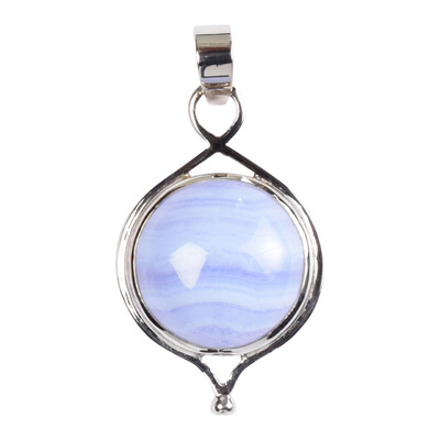 Ciondolo in argento con Calcedonio Blu