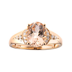 Anello in oro con Morganite AAA