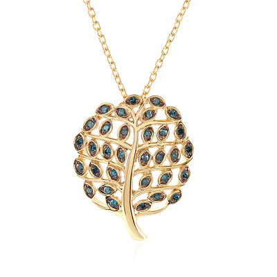 Collana in argento con Diamante Blu I3