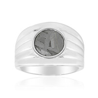 Anello in argento con Meteoriti di Aletai