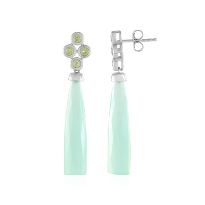 Orecchini in oro con Calcedonio Verde (KM by Juwelo)