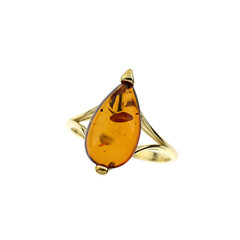 Anello in argento con Ambra Baltica