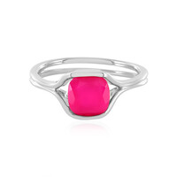 Anello in argento con Calcedonio Lampone