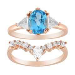 Anello in argento con Topazio Blu Svizzero