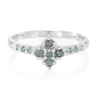 Anello placcato in platino con Diamante Fancy
