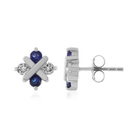 Orecchini in argento con Zaffiro Blu del Madagascar