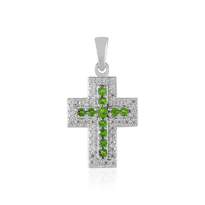 Ciondolo in argento con Diopside Russo