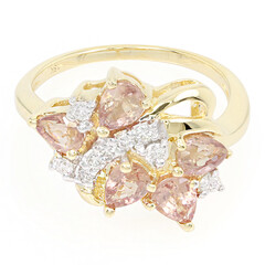 Anello in oro con Zaffiro Padparadscha (non riscaldato) (AMAYANI)