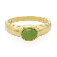 Anello da uomo placcato in oro con Crisoprasio Imperiale