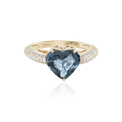 Anello in oro con Spinello Grigio Luc Yen (AMAYANI)