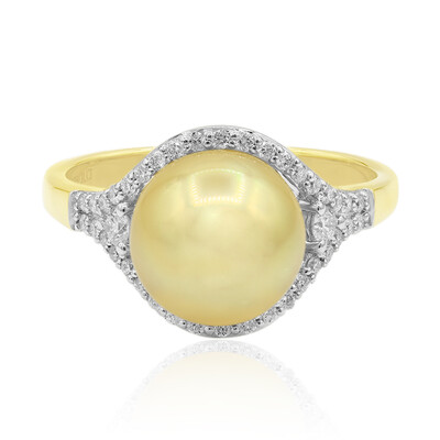 Anello in oro con Perla Dorata dei Mari del Sud (TPC)