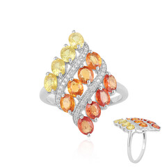 Anello in argento con Zaffiro Fancy