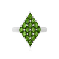 Anello in argento con Diopside Russo