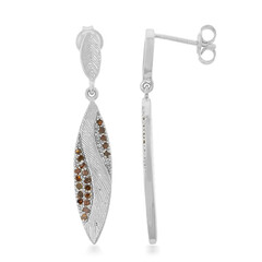 Orecchini placcati in platino con Diamante Fancy