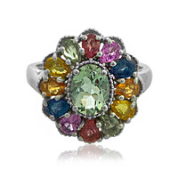 Anello in argento con Ametista Verde