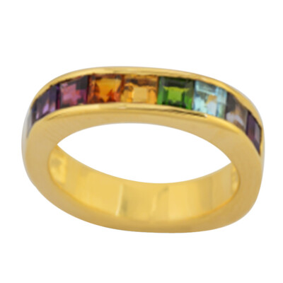 Anello placcato in oro con Gemme