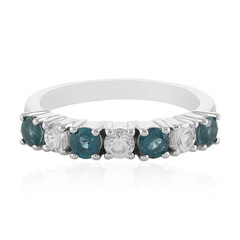 Anello in argento con Cianite Blu Foglia di Tè