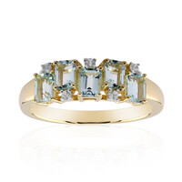 Anello in oro con Berillo Verde Menta Nigeriano