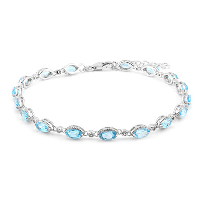 Bracciale in argento con Topazio Blu Svizzero