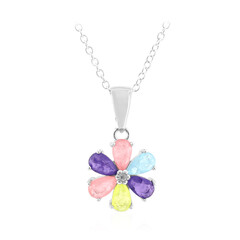 Collana in argento con Quarzo rosa pastello