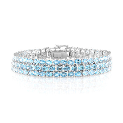 Bracciale in argento con Topazio Blu Svizzero