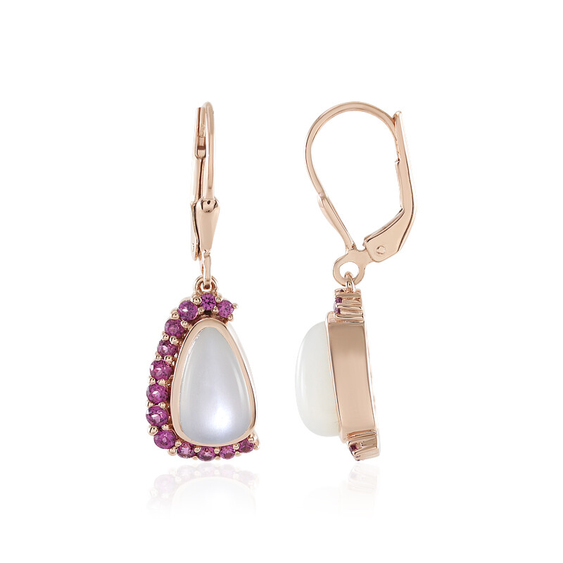 LELOUCHY Orecchini Nodo Celtico In Argento 925 Con Pietra Di Luna | 15x15 Mm | Gioiello Significativo