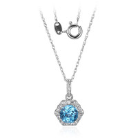 Collana in argento con Topazio Blu Svizzero