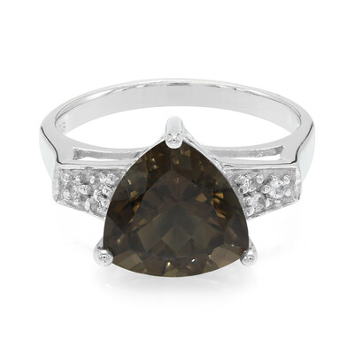 Anello in argento con Quarzo Fumè