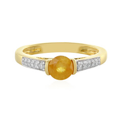 Anello in argento con Zaffiro Giallo del Madagascar