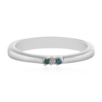Anello in argento con Diamante I4 (J)