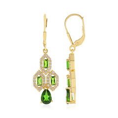 Orecchini in argento con Diopside Russo