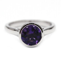 Anello in argento con Ametista Zambiana
