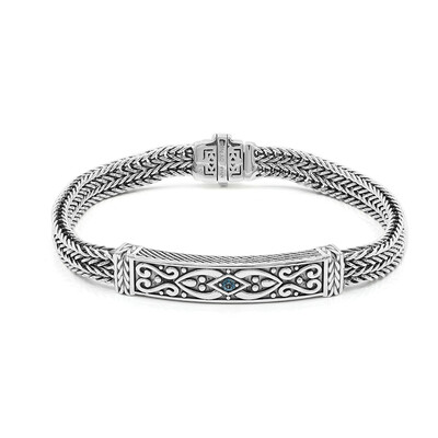 Bracciale in argento con Topazio Blu Londra (Nan Collection)