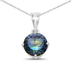 Collana in argento con Quarzo Mistico Blu