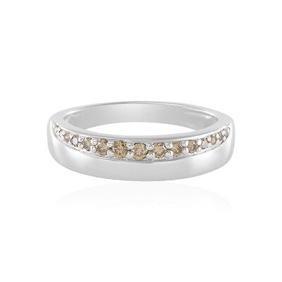 Anello in argento con Diamante Champagne I2