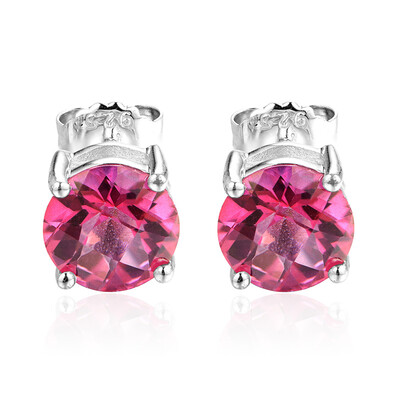 Orecchini in argento con Topazio Rosa