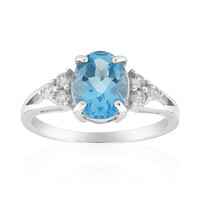 Anello in argento con Topazio Blu Svizzero