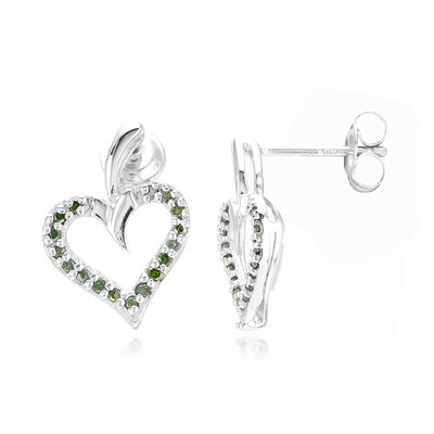 Orecchini placcati in platino con Diamante Fancy