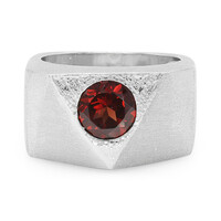 Anello da uomo in argento con Granato Mozambico