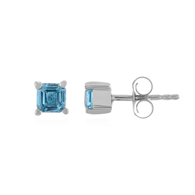 Orecchini in argento con Topazio Blu Svizzero