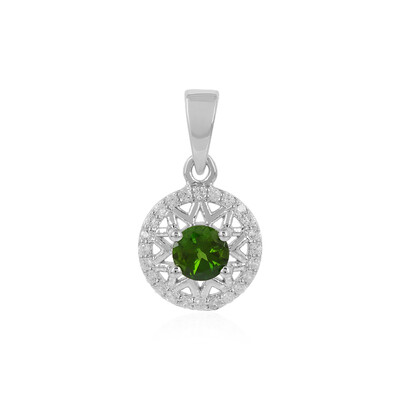 Ciondolo in argento con Diopside Russo