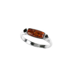 Anello in argento con Ambra Baltica