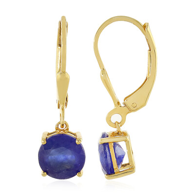 Orecchini in argento con Zaffiro Blu del Madagascar