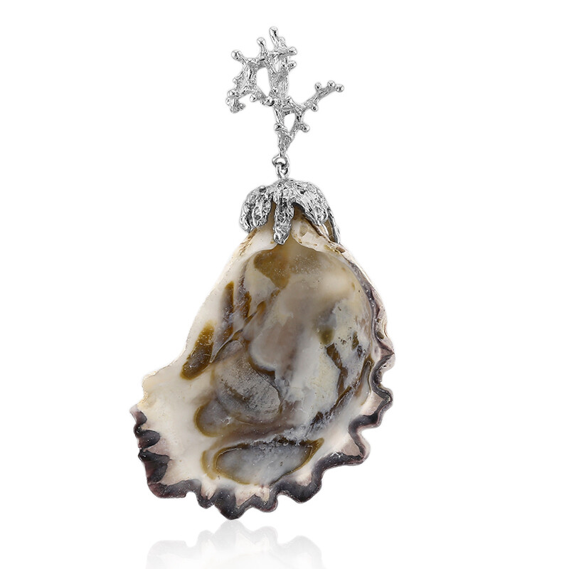 Ciondolo a mano in argento sterling 925 conchiglia di abalone