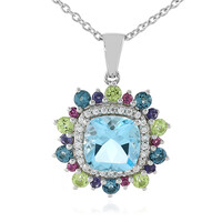 Collana in argento con Topazio Blu Cielo