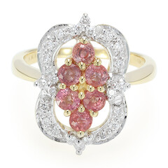 Anello in oro con Zaffiro Padparadscha (non riscaldato) (AMAYANI)