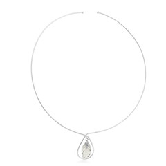Collana rigida in argento con Agata Glitter