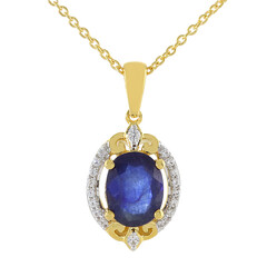 Collana in argento con Zaffiro Blu del Madagascar
